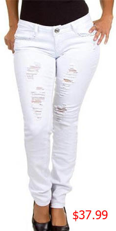 Keeping up with the Kardashians, Kourtney Kardashian, white jeans, white distressed jeans, white cut out jeans, white distressed cut out jeans, Season 12, worn on tv, tv fashion, clothes from tv shows, Keeping Up With the Kardashians outfits, Keeping Up With the Kardashians fashion, eonline, reality tv, KUWTK