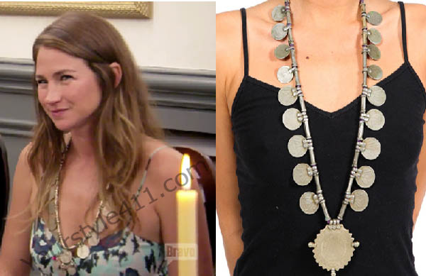 Southern Charm, Landon Clements, Landen, Coin Necklace, Indian necklace, worn on tv, tv fashion, clothes from tv shows, Southern Charm outfits, southern charm fashion, bravo, reality tv, season 3