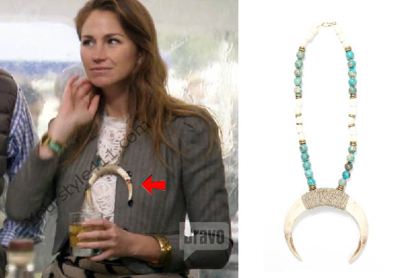 Southern Charm, Landon Clements, Landen, tusk Necklace, Indian necklace, worn on tv, tv fashion, clothes from tv shows, Southern Charm outfits, southern charm fashion, bravo, #southerncharm, #scharm, reality tv, season 3