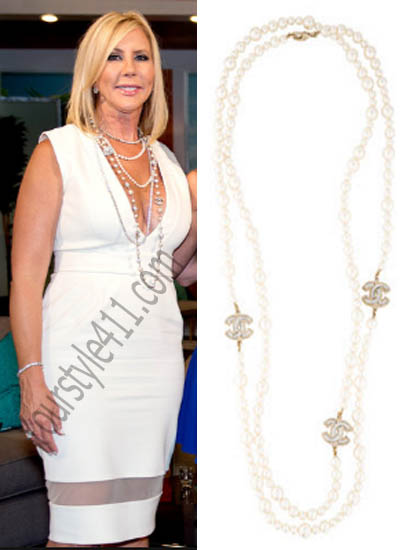 Real Housewives of Orange County, RHOC, Vickie Gunvalson, #RHOC, #RealHousewivesOrangeCounty, Season 10, Reunion, necklace, chanel, worn on tv, tv fashion, clothes from tv shows, Real Housewives of Orange County outfits, bravo, reality tv clothes