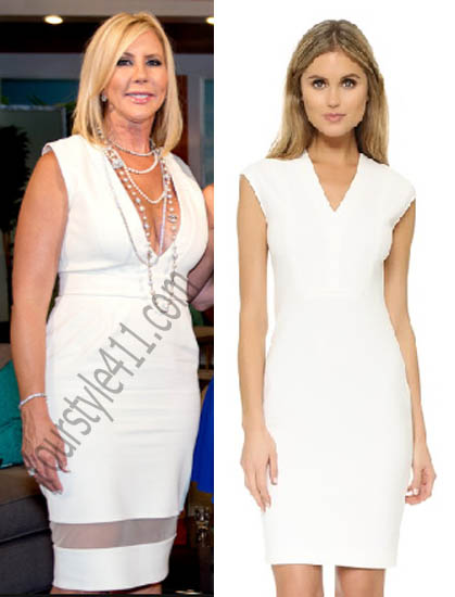 Real Housewives of Orange County, RHOC, Vickie Gunvalson, #RHOC, #RealHousewivesOrangeCounty, Season 10, Reunion, white dress, worn on tv, tv fashion, clothes from tv shows, Real Housewives of Orange County outfits, bravo, reality tv clothes