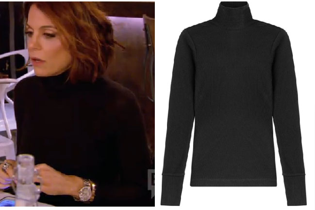 Real Housewives of New York, RHNY, Bethenny Frankel, Bethany, black turtleneck, black shirt, black long sleeve t-shirt, #RHNY, #RealHousewivesNewYork, worn on tv, tv fashion, clothes from tv shows, Real Housewives of New York outfits, bravo, reality tv clothes