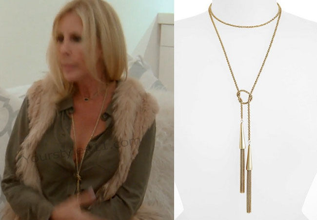 Real Housewives of Orange County, RHOC, Vicki Gunvalson, necklace, Kendra Sccott, lariat necklace, #RHOC, #RealHousewivesOrangeCounty, worn on tv, tv fashion, clothes from tv shows, Real Housewives of Orange County outfits, bravo, reality tv clothes