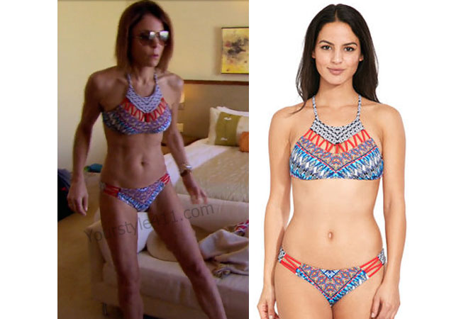 Real Housewives of New York, RHNY, Bethenny Frankel, Bethenny Frankel outfit, bikini, red bikini, halter bikini, #RHNY, #RealHousewivesNewYork, worn on tv, tv fashion, clothes from tv shows, Real Housewives of New York outfits, bravo, reality tv clothes