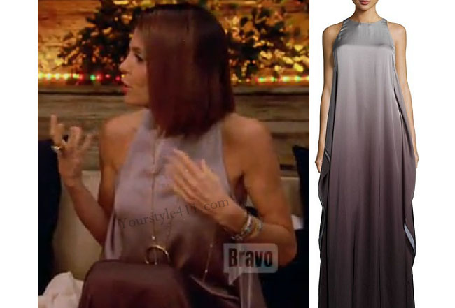 Real Housewives of New York, RHNY, Bethenny Frankel, Bethenny Frankel outfit, Watch What Happens Live, Halston Heritage dress, halter dress, ombre dress, #RHNY, #RealHousewivesNewYork, worn on tv, tv fashion, clothes from tv shows, Real Housewives of New York outfits, bravo, reality tv clothes