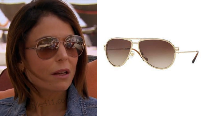Real Housewives of New York, RHNY, Bethenny Frankel, gold sunglasses, versace sunglasses, #RHNY, #RealHousewivesNewYork, worn on tv, tv fashion, clothes from tv shows, Real Housewives of New York outfits, bravo, reality tv clothes