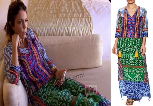 Real Housewives of New York, RHNY, Bethenny Frankel, Bethenny Frankel outfit, #bravo, kaftan, swimsuit coverup, long dress, hemant and nandita, #RHNY, #RealHousewivesNewYork, worn on tv, tv fashion, clothes from tv shows, Real Housewives of New York outfits, bravo, reality tv clothes