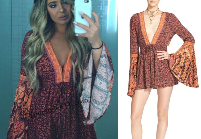 Brielle Biermann, Don't Be Tardy, Don't Be Tardy fashion, Don't Be Tardy style, #dontbetardy, #goals, orange romper, free people romper, @briellebiermann, bravotv.com, Season 5, worn on tv, tv fashion, clothes from tv shows, Real Housewives of Orange County outfits, bravo, reality tv clothes
