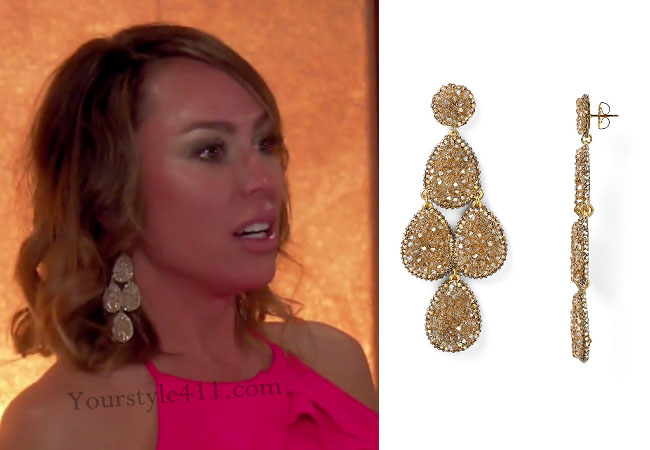 Real Housewives of Orange County, RHOC, Kelly Dodd style, Kelly Dodd fashion, #kelly dodd, bravotv.com, bravotv.com, #RHOC, Kelly Dodd outfit, #RealHousewivesOrangeCounty, chandelier earrings, roni blanshay earrings, gold drop earrings, shop your tv, worn on tv, tv fashion, clothes from tv shows, Real Housewives of Orange County outfits, bravo, Season 11, reality tv clothes
