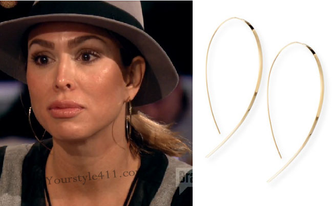 Real Housewives of Orange County, RHOC, Kelly Dodd, Kelly Dodd style, Kelly Dodd fashion, bravotv.com, gold hoops, gold flat earrings, gold earrings, #RHOC, Kelly Dodd outfit, #RealHousewivesOrangeCounty, worn on tv, shop your tv, the take, tv fashion, clothes from tv shows, Real Housewives of Orange County outfits, bravo, Season 11, reality tv clothes