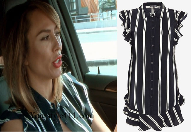 Real Housewives of Orange County, RHOC, Kelly Dodd style, Kelly Dodd fashion, #kelly dodd, bravotv.com, bravotv.com, #RHOC, Kelly Dodd outfit, #RealHousewivesOrangeCounty, black and white stripe dress, shop your tv, worn on tv, tv fashion, clothes from tv shows, Real Housewives of Orange County outfits, bravo, Season 11, reality tv clothes