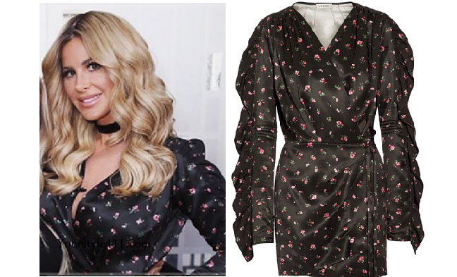 Kim Zolciak Biermann, Don't Be Tardy, Don't Be Tardy fashion, Don't Be Tardy style, Kim Zolciak wardrobe, Brielle Biermann clothes, #dontbetardy, #goals, floral mini dress, black silk dress, shop your tv, the take, steal her style, bravotv.com, shop your tv, the take, Brielle Biermann outfits, worn on tv, tv fashion, clothes from tv shows, Real Housewives of Orange County outfits, bravo, reality tv clothes