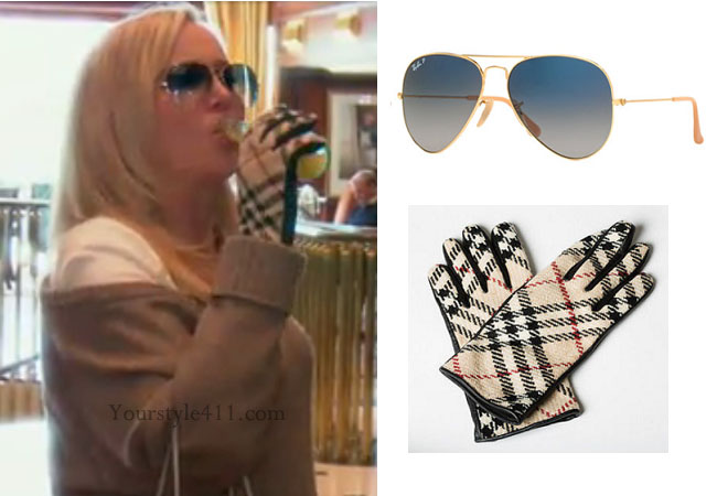 Real Housewives of Orange County, RHOC, Shannon Beador, Shannon Beador style, Shannon Beador fashion, #shannonbeador, burberry gloves, aviators, rayban aviator sunglasses, shop your tv, bravotv.com, thetake, #RHOC, Shannon Beador outfit, Watch What Happens Live, #WWHL, #RealHousewivesOrangeCounty, worn on tv, tv fashion, clothes from tv shows, Real Housewives of Orange County outfits, bravo, Season 11, reality tv clothes
