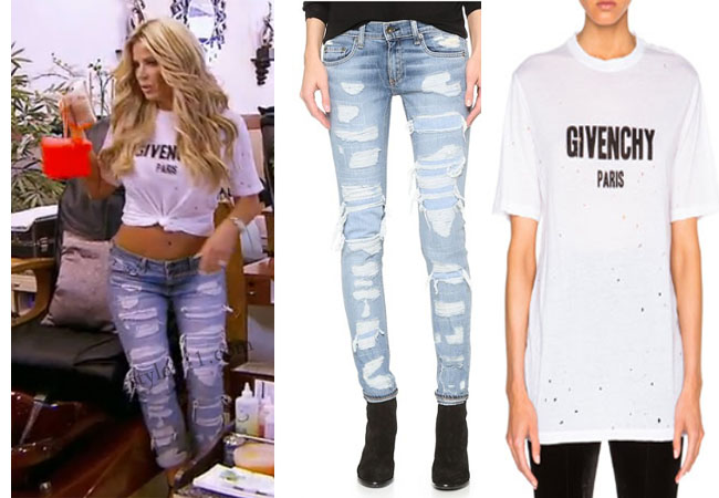 Kim Zolciak Biermann, Don't Be Tardy, Don't Be Tardy fashion, Don't Be Tardy style, Kim Zolciak wardrobe, Brielle Biermann clothes, #dontbetardy, #goals, Givenchy tee shirt, Givenchy t-shirt, rag & bone distressed jeans, Rag & bone boyfriend jeans, rag & bone brigade jeans, steal her style, bravotv.com, shop your tv, the take, Brielle Biermann outfits, worn on tv, tv fashion, clothes from tv shows, Don’t Be Tardy outfits, bravo, reality tv clothes