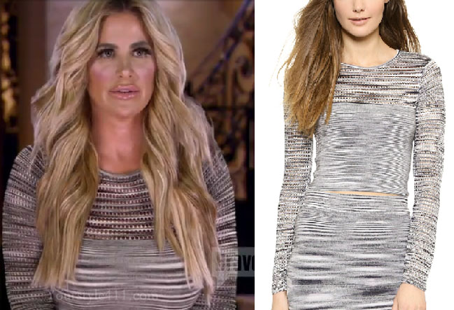 Kim Zolciak Biermann, Don't Be Tardy, Don't Be Tardy fashion, Don't Be Tardy style, Kim Zolciak wardrobe, Brielle Biermann clothes, #dontbetardy, #goals, striped top, Season 5 Interviews, Torn for Ronny Kobo, grey striped top, grey striped dress, steal her style, bravotv.com, shop your tv, the take, Brielle Biermann outfits, worn on tv, tv fashion, clothes from tv shows, Real Housewives of Orange County outfits, bravo, reality tv clothes