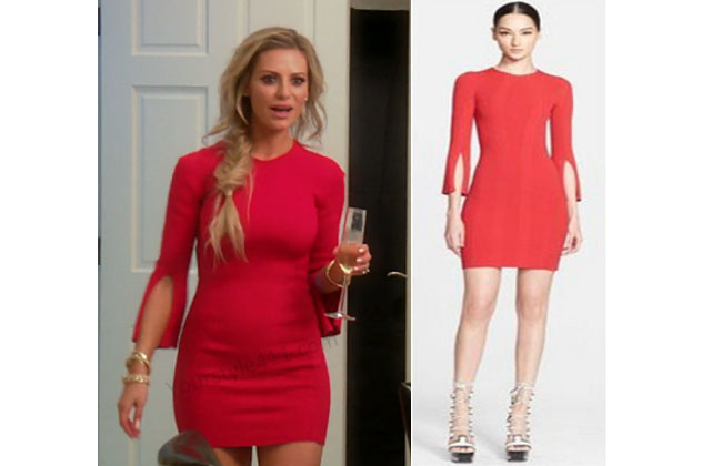 Real Housewives of Beverly Hills, RHBH, RHOBH, Dorit Kemsley, Dorit Kemsley fashion, Dorit Kemsley style, Dorit Kemsley wardrobe, #RHOBH, #RealHousewivesBeverlyHills, steal her style, the take, shop your tv, worn on tv, tv fashion, clothes from tv shows, Real Housewives of Beverly Hills outfits, bravo, reality tv clothes, Season 7, Episode 5, red dress, red slit sleeve dress, alexander mcqueen