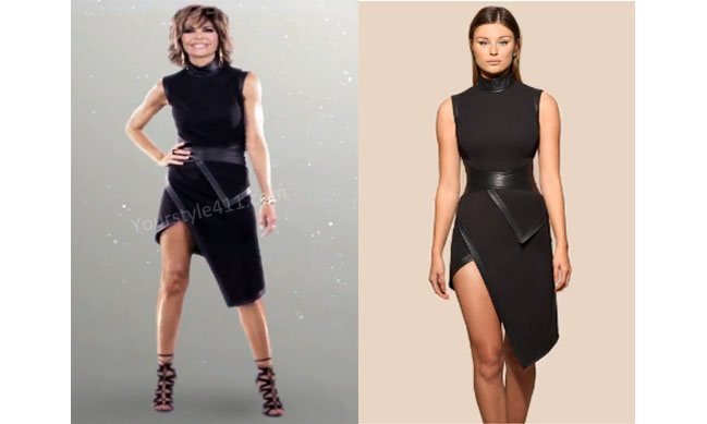 Real Housewives of Beverly Hills, RHBH, RHOBH, Lisa Rina fashion, Lisa Rinna, Lisa Rinna fashion, Lisa Rinna style, Lisa Rinna wardrobe, #RHOBH, #RealHousewivesBeverlyHills, marc zunino, steal her style, the take, shop your tv, worn on tv, tv fashion, clothes from tv shows, Real Housewives of Beverly Hills outfits, bravo, reality tv clothes, Season 7, Introduction, black dress, leather accent black dress