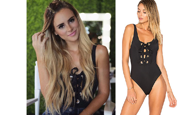 Amanda Stanton, The Bachelor, celebrity style, star style, Amanda Stanton outfits, Amanda Stanton fashion, Amanda Stanton style, shop your tv, @amanda_stantonn, worn on tv, tv fashion, clothes from tv shows, tv outfits, mara hoffman one piece, black lace-up one piece