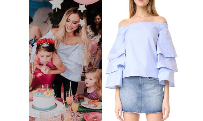 Amanda Stanton, The Bachelor, celebrity style, star style, Amanda Stanton outfits, Amanda Stanton fashion, Amanda Stanton style, shop your tv, @amanda_stantonn, worn on tv, tv fashion, clothes from tv shows, tv outfits, Endless Rose blue three layer sleeve top, off the shoulder blue top