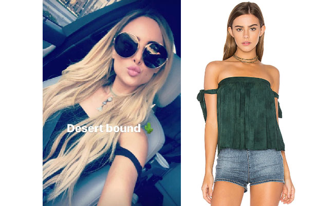Amanda Stanton, The Bachelor,  celebrity style, star style, Amanda Stanton outfits, Amanda Stanton fashion, Amanda Stanton style, shop your tv, @amanda_stantonn, worn on tv, tv fashion, clothes from tv shows, tv outfits, Blue Life off the shoulder green top, emerald off the shoulder top