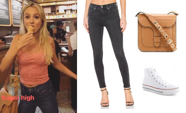 Lauren Bushnell, The Bachelor, celebrity style, star style, Lauren Bushnell outfits, Lauren Bushnell fashion, Lauren Bushnell Style, shop your tv, @laurenbushnell, worn on tv, tv fashion, clothes from tv shows, tv outfits, Levi's skinny jeans, minkoff messenger bag, tan bag, sand bag, converse chuck taylor high top sneakers