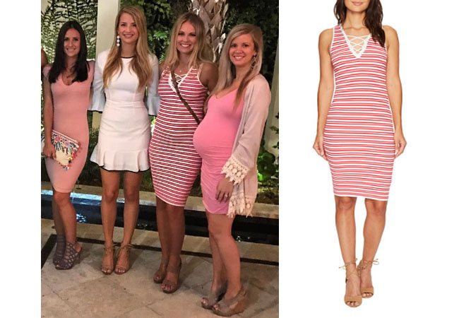 Southern Charm, Southern Charm style, Cameran Eubanks, Cameran Eubanks, Cameran Eubanks fashion, Cameran Eubanks wardrobe, Cameran Eubanks Style, @camwimberly1, #cameraneubanks, #SC, #southerncharm, Cameran Eubanks outfit, shop your tv, the take, worn on tv, tv fashion, clothes from tv shows, Southern Charm outfits, bravo, Season 4, star style, steal her style, red and white striped dress, bishop + young lace up sweater dress