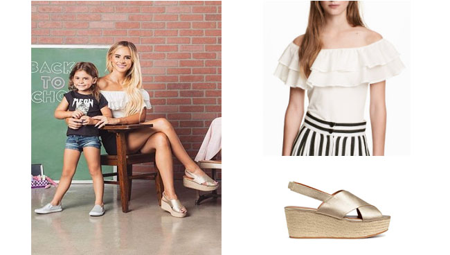 Amanda Stanton, The Bachelor, celebrity style, star style, Amanda Stanton outfits, Amanda Stanton fashion, Amanda Stanton style, shop your tv, @amanda_stantonn, worn on tv, tv fashion, clothes from tv shows, tv outfits, h&m white ruffle top, H&m gold wedge sandals, amanda stanton bachelor, amanda stanton instagram
