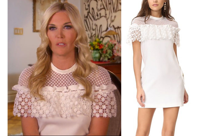 Real Housewives of New York, RHONY, Tinsey Mortimer outfit, bravotv.com, #RHONY, #RHNY, #bravo, Real Housewives of New York style, Real Housewives of New York fashion, Tinsley Mortimer style, Tinsley Mortimer fashion, socialite fashion, socialite style, shop your tv, the take, Tinsley Mortimer style, #RealHousewivesNewYork, worn on tv, tv fashion, clothes from tv shows, Real Housewives of New York outfits, bravo, shop your tv, reality tv clothes, real housewives of new york clothes, season 9, self portrait mixed floral frill mini dress
