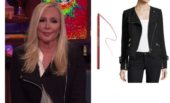 Real Housewives of Orange County, RHOC, Shannon Beador, Shannon Beador style, Shannon Beador fashion, #shannonbeador, #RHOC, Shannon Beador outfit, Watch What Happens Live 2017, #WWHL, #RealHousewivesOrangeCounty, worn on tv, tv fashion, clothes from tv shows, Real Housewives of Orange County outfits, bravo, Season 12, Real Housewives of Orange County 2017, Real Housewives of Orange County clothes, reality tv clothes, Veronica Beard black jacket, Tarte lip liner latergram