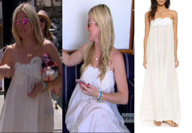 Housewives of New York, RHONY, Tinsey Mortimer outfit, bravotv.com, #RHONY, #RHNY, #bravo, Real Housewives of New York style, Real Housewives of New York fashion, Tinsley Mortimer style, Tinsley Mortimer fashion, socialite fashion, socialite style, shop your tv, the take, Tinsley Mortimer style, #RealHousewivesNewYork, worn on tv, tv fashion, clothes from tv shows, Real Housewives of New York outfits, bravo, shop your tv, reality tv clothes, real housewives clothes, real housewives of new york season 9, tinsley white maxi dress on boat, tinely's white dress in mexico, Lila Eugenie Grecian maxi dress