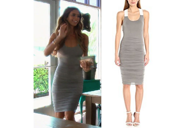 Lydia McLaughlin, Real Housewives of Orange County, Real Housewives of Orange County style, bravotv.com, #RHOC, Lydia McLaughlin outfit, Lydia McLaughlin wardrobe, #RealHousewivesOrangeCounty, shop your tv, the take, worn on tv, tv fashion, clothes from tv shows, Real Housewives of Orange County outfits, bravo, Season 12, reality tv clothes, Real Housewives of Orange County season 12, Real Housewives of Orange County clothes, Kelly Dodd, Bailey 44 Crossbar Dress, Lydia's grey dress, Lydia's gray dress