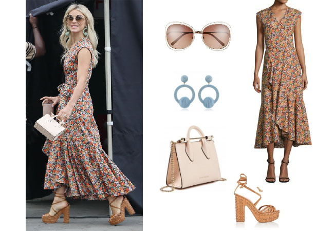 Julianne Hough, Julianne Hough clothes, Julianne Hough outfits, celebrity style, fashion blog, star style, steal her style, celebrity fashion, style, fashion, realitytv, Julianne Hough instagram, Julianne Hough age, ootd, ootw, Rebecca Taylor floral dress, raffia sandals, Chloe 60mm Gradient sunglasses