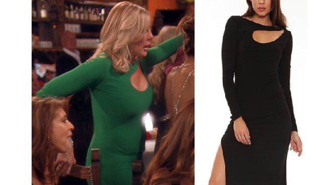 Real Housewives of Orange County, RHOC, Vickie Gunvalson, Vicki Gunvalson fashion, Vicki Gunvalson wardrobe, Vicki Gunvalson style, #RHOC, #RealHousewivesOrangeCounty, Season 12, shop your tv, the take, bravotv.com, worn on tv, tv fashion, clothes from tv shows, Real Housewives of Orange County outfits, bravo, reality tv clothes, as seen on tv, Real Housewives of Orange County Season 12, Real Housewives clothes, Sen Couture Kacey dress, Vicki Gunvalson's green dress