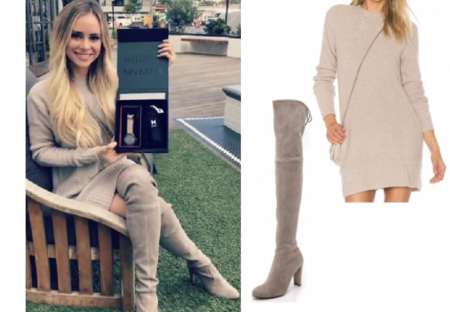 Amanda Stanton, The Bachelor, celebrity style, star style, Amanda Stanton outfits, Amanda Stanton fashion, Amanda Stanton style, shop your tv, @amanda_stantonn, worn on tv, tv fashion, clothes from tv shows, tv outfits, Bachelor In Paradise 2017, Bachelor In Paradise Season 4, Bachelor In Paradise clothes, #BIP, #bachelorinparadise, Amanda Stanton Instagram, Lovers + Friends Ash sweater dress, Stuart Weitzman Highland boot