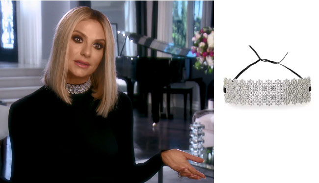 Real Housewives of Beverly Hills, RHBH, RHOBH, Dorit Kemsley, Dorit Kemsley fashion, Dorit Kemsley style, Dorit Kemsley wardrobe, #RHOBH, #RealHousewivesBeverlyHills,  steal her style, the take, shop your tv, worn on tv, tv fashion, clothes from tv shows, Real Housewives of Beverly Hills outfits, bravo, reality tv clothes, Season 8, Dorit Kemsley's choker, Dorit's chocker in interview, interview choker, Fallon monarch choker