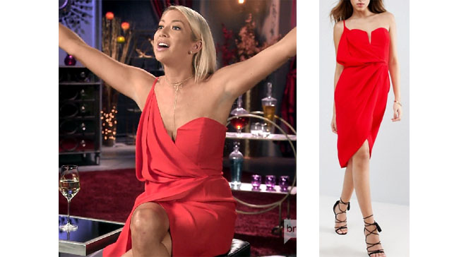 Vanderpump Rules, Stassi Schroeder style, Stassi Schroeder, Stassi Schroeder fashion, @stassischroeder, bravotv.com, #pumprules, Stassi Schroeder outfit, steal her style, shop your tv, the take, worn on tv, tv fashion, clothes from tv shows, Vanderpump Rules outfits, bravo, reality tv clothes, Vanderpump Rules clothes, Stassi Schroeder clothes, as seen on tv, Vanderpump Rules clothes, Stassi Schroeder instagram, season 6, Asos one shoulder red dress, Stassi's red dress in testimonals, Stassi's red dress interviews