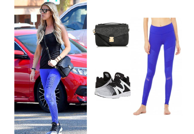 Christina El Moussa, Flip or Flop, Celebrity Outfits, Celebrity Style, Reality TV, Reality TV outfits, shop your tv, steal her style, the take, worn on tv, tv fashion, reality wardrobe, Alo leggings, Louis Vuitton pouchette, APL Ascend sneakers