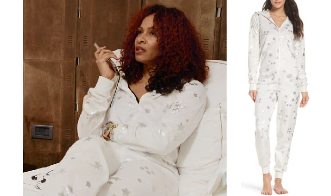 Real Housewives of Atlanta outfits, Real Housewives of Atlanta style, Real Housewives of Atlanta clothes, RHOA, reality tv clothes, as seen on tv, Real Housewives clothes, Sheree Whitfield outfits, Sheree Whitfield clothes, Cozy Zoe hooded jumpsuit