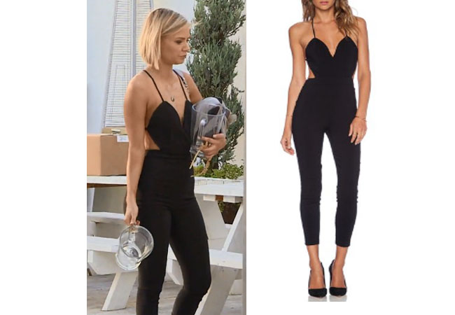 Vanderpump Rules, Ariana Madix style, Ariana Madix, Ariana Madix fashion, @ariana252525, bravotv.com, #pumprules, Ariana Madix outfit, steal her style, shop your tv, the take, worn on tv, tv fashion, clothes from tv shows, Vanderpump Rules outfits, bravo, Season 5, reality tv clothes, Lovers and Friends Let's Be Real Jumpsuit, Ariana Madix jumpsuit, black jumpsuit