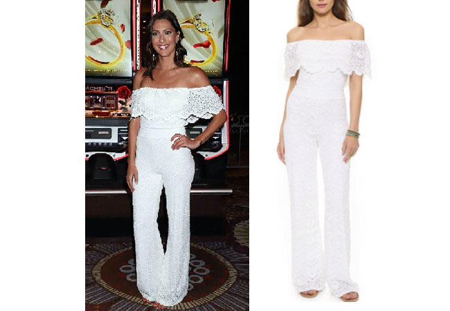 Becca Kufrin, The Bachelor, The Bachelorette, Bachelor in Paradise, #BIP, celebrity style, celebrity fashion, star style, starstyle, Becca Kufrin outfits, Becca Kufrin fashion, Becca Kufrin style, shop your tv, worn on tv, as seen on tv, where to get, clothes from tv shows, tv outfits, The Bachelorette 2018, nightcap clothing diamond lace positano jumpsuit