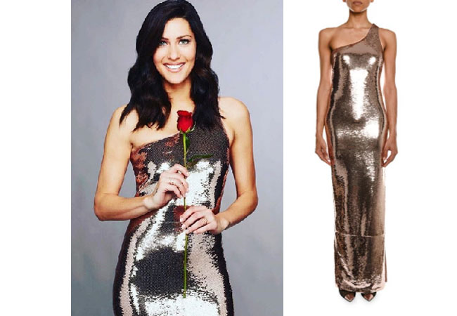 Becca Kufrin, The Bachelor, The Bachelorette, Bachelor in Paradise, #BIP, celebrity style, celebrity fashion, star style, starstyle, Becca Kufrin outfits, Becca Kufrin fashion, Becca Kufrin style, shop your tv, worn on tv, as seen on tv, where to get, clothes from tv shows, tv outfits, The Bachelorette 2018, Tom Ford One Shoulder Dress, Becca Kufrin's sequin dress, The Bachelorette sequin dress