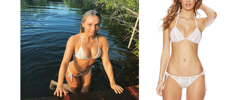 The Bachelor Corinne Olympios`s White Bikini On Instagram September 