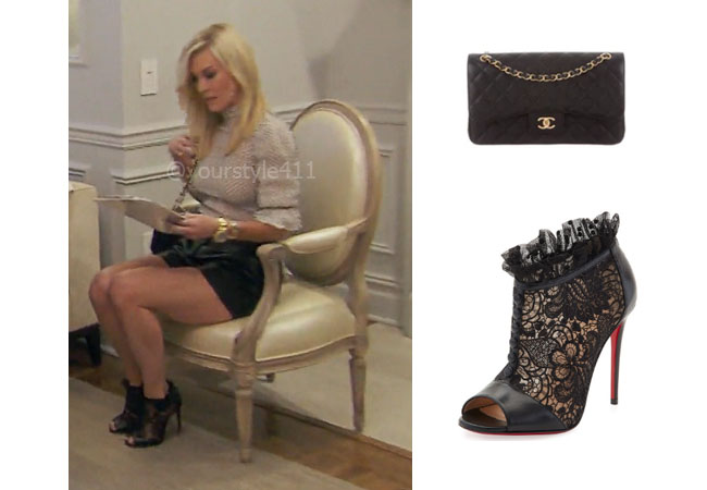 fortnite, Real Housewives of New York, RHONY, Tinsley Mortimer, #rhony, Season 11, Tinsley Mortimer's outfit, celebrity outfits, reality tv shows, Real Housewives of New York outfits, bravo, reality tv clothes, Derek Lam 10 Cosby cashmere pink turtleneck, Tinsley's booties, Christian Louboutin booties, Chanel Jumbo Flap, Tinsley's Christian Louboutins, #chanel