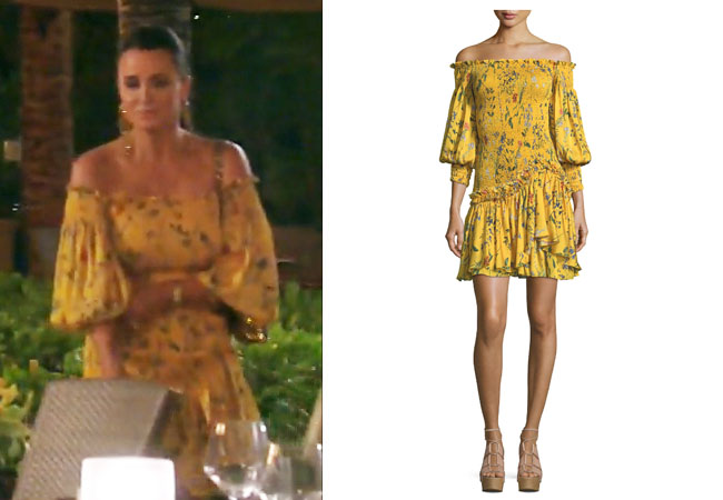 fortnite, Real Housewives of Beverly Hills, RHOBH, Kyle Richards, Season 9, Kyle Richards’ outfit, celebrity outfits, reality tv shows, Real Housewives of Beverly Hills outfits, bravo, reality tv clothes, Bravo After Show, Kyle's yellow dress, Alexis Gemina Off The Shoulder Dress, Kyle's yellow dress in Hawaii
