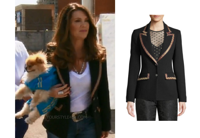 Kyle's brown houndstooth cape on The Real Housewives of Beverly Hills
