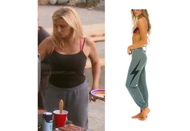 fortnite, Real Housewives of Beverly Hills, RHOBH, Denise Richards, Season 9, Camille Grammer's outfit, celebrity outfits, reality tv shows, Real Housewives of Beverly Hills outfits, bravo, reality tv clothes, Camille's bolt sweatpants, Aviator Nation Bolt Sweatpants