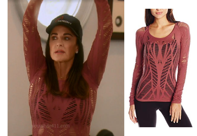 fortnite, Real Housewives of Beverly Hills, RHOBH, Kyle Richards, Season 9, Kyle Richards’ outfit, celebrity outfits, reality tv shows, Real Housewives of Beverly Hills outfits, bravo, reality tv clothes, Bravo After Show, Kyle's pink workout top, Alo Yoga Wanderer Long Sleeve Workout Top, Game of Thrones, #GOT