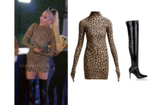 fortnite, Real Housewives of Beverly Hills, RHOBH, Erika Girardi, Season 9, Erika Girardi’s outfit, celebrity outfits, reality tv shows, Real Housewives of Beverly Hills outfits, bravo, reality tv clothes, Erika Jayne, Erika's Halloween Costume, Erika's leopard dress, Erika's over the knee boots, Vetements The Styling Dress, Gianvito Rossi Over The Knee Boots