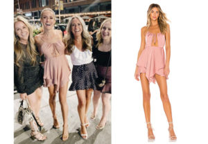 Very Cavallari, Kristin Cavallari, Jay Cutler, Laguna Beach, Kristin Cavallari's outfits, Uncommon James, Celebrity Outfits, Celebrity Fashion, Celebrity Style, Star Style, Kristin Cavallari's pink dress on Instagram, Kristin Cavallari's pink dress in Chicago, Michael Costello x Revolve Brendan Romper in Rose