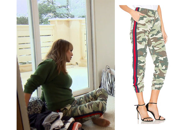Kelly Dodd, Real Housewives of Orange County, RHOC, Kelly Dodd's outfit, Kelly Dodd's clothes, Tamra Judge, Bravotv, Bravo Nation, Kelly's Camo pants, Mother The No Zip Misfit Pants